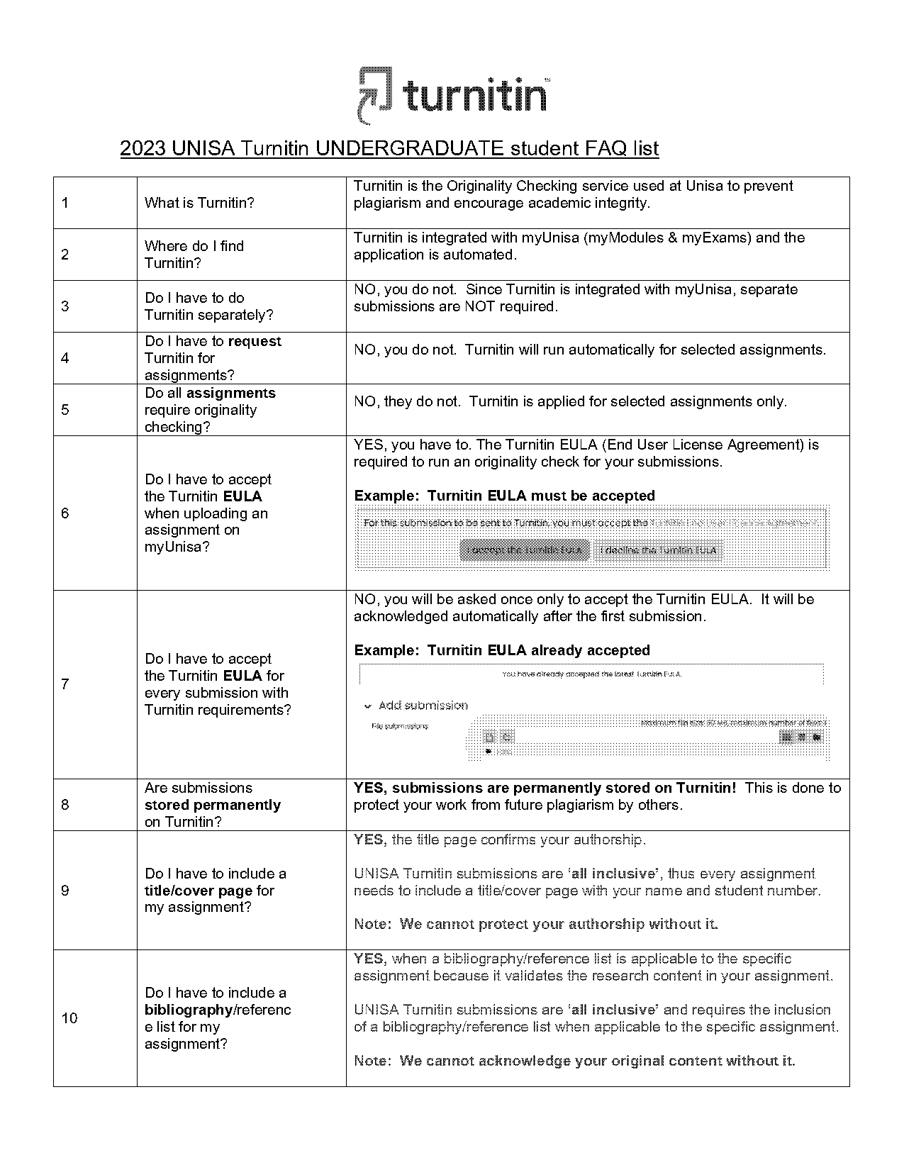 when should you check if unisa received your assignment